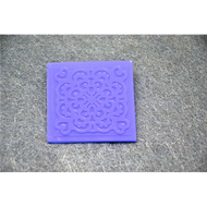 MARCIPÁN/FONDANT MINTÁZÓ, SZILIKON, LAP RÓZSAABLAK (6,5X6,5 CM) (EM90386) - kifutó termék
